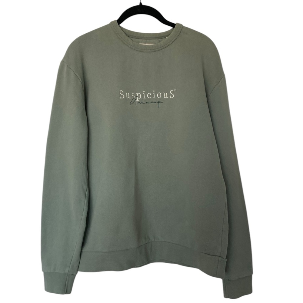 SUSPICIOUS ANTWERP Women’s Olive Sweatshirt Suspicious Antwerp Embroidered   L
